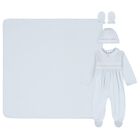 Baby Boys Blue Smocked Babygrow Gift Set, 1, hi-res