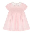Baby Girls Pink Smocked Dress, 1, hi-res