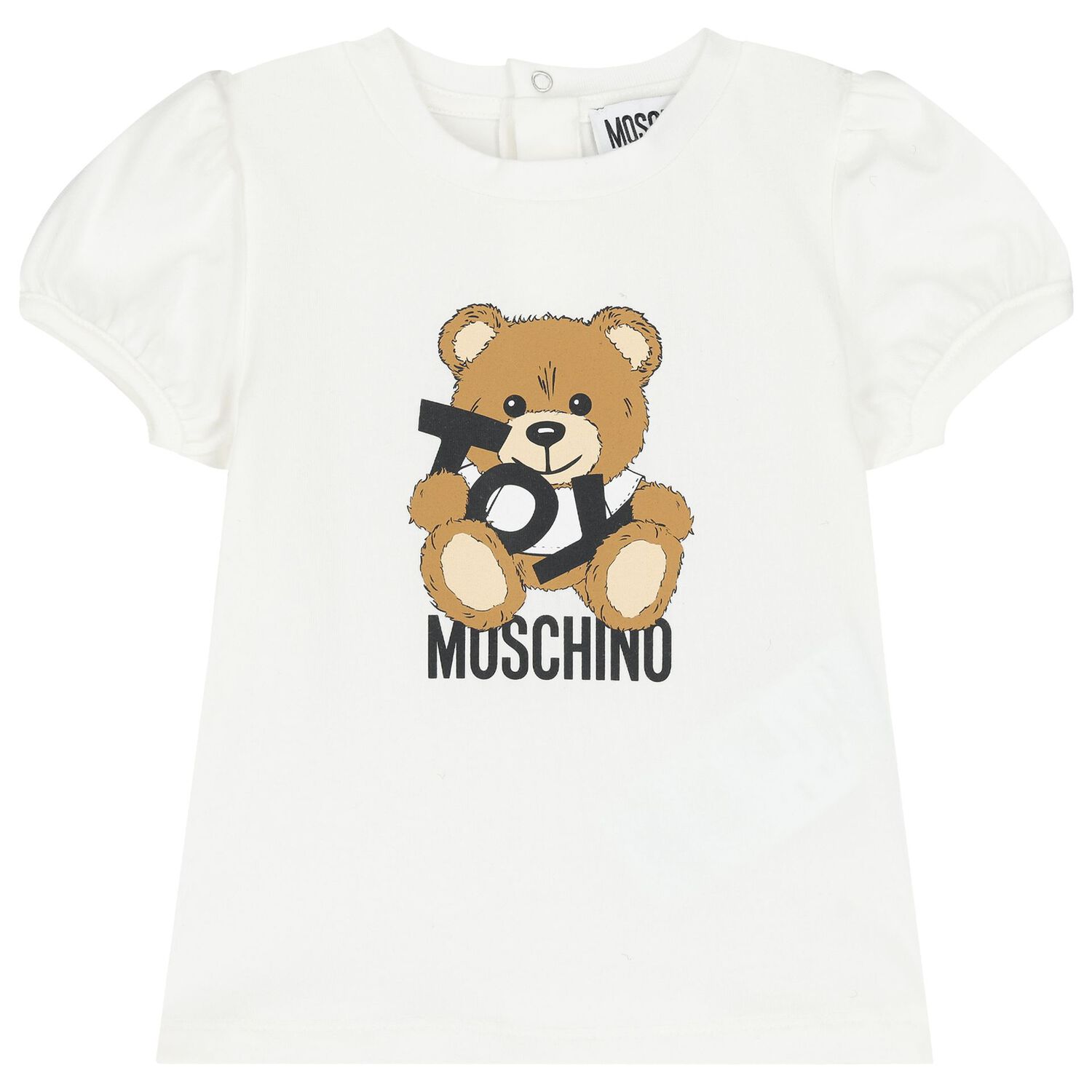 Younger Girls Ivory & Pink Teddy Bear Logo Shorts Set, 2, hi-res