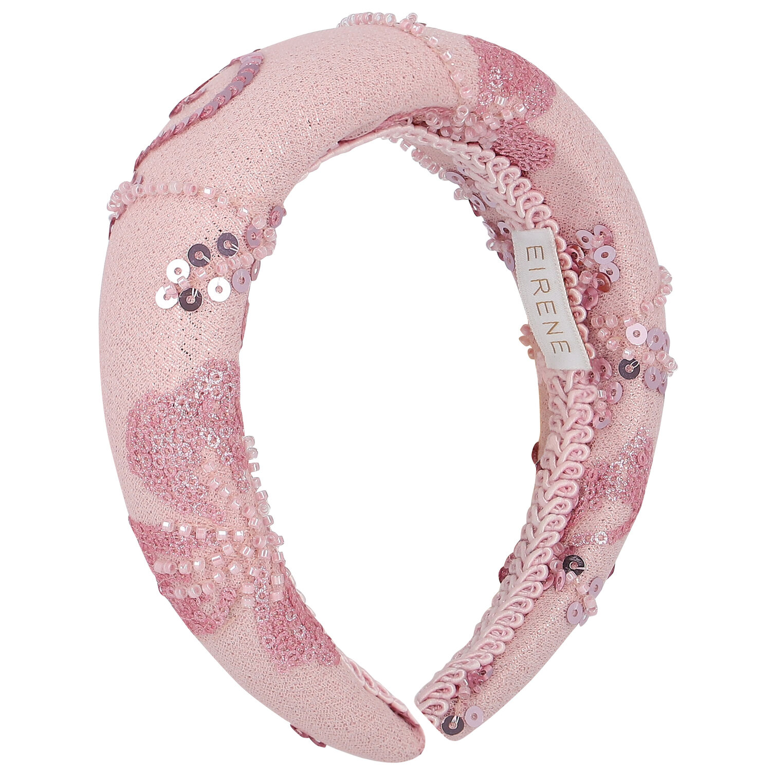 Girls Pink Floral Sequins & Beads Headband, 1, hi-res image number null