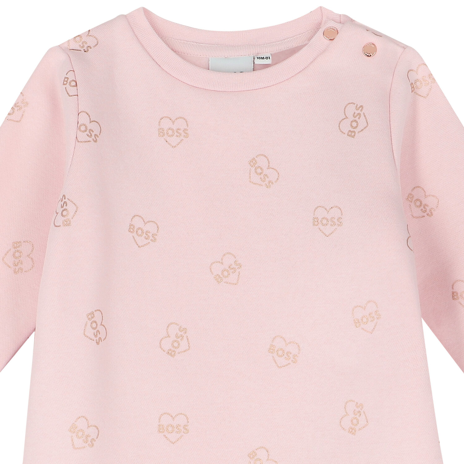 فستان بنات بالشعار باللون الوردى, 1, hi-res