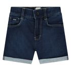 Younger Boys Blue Denim Shorts, 1, hi-res