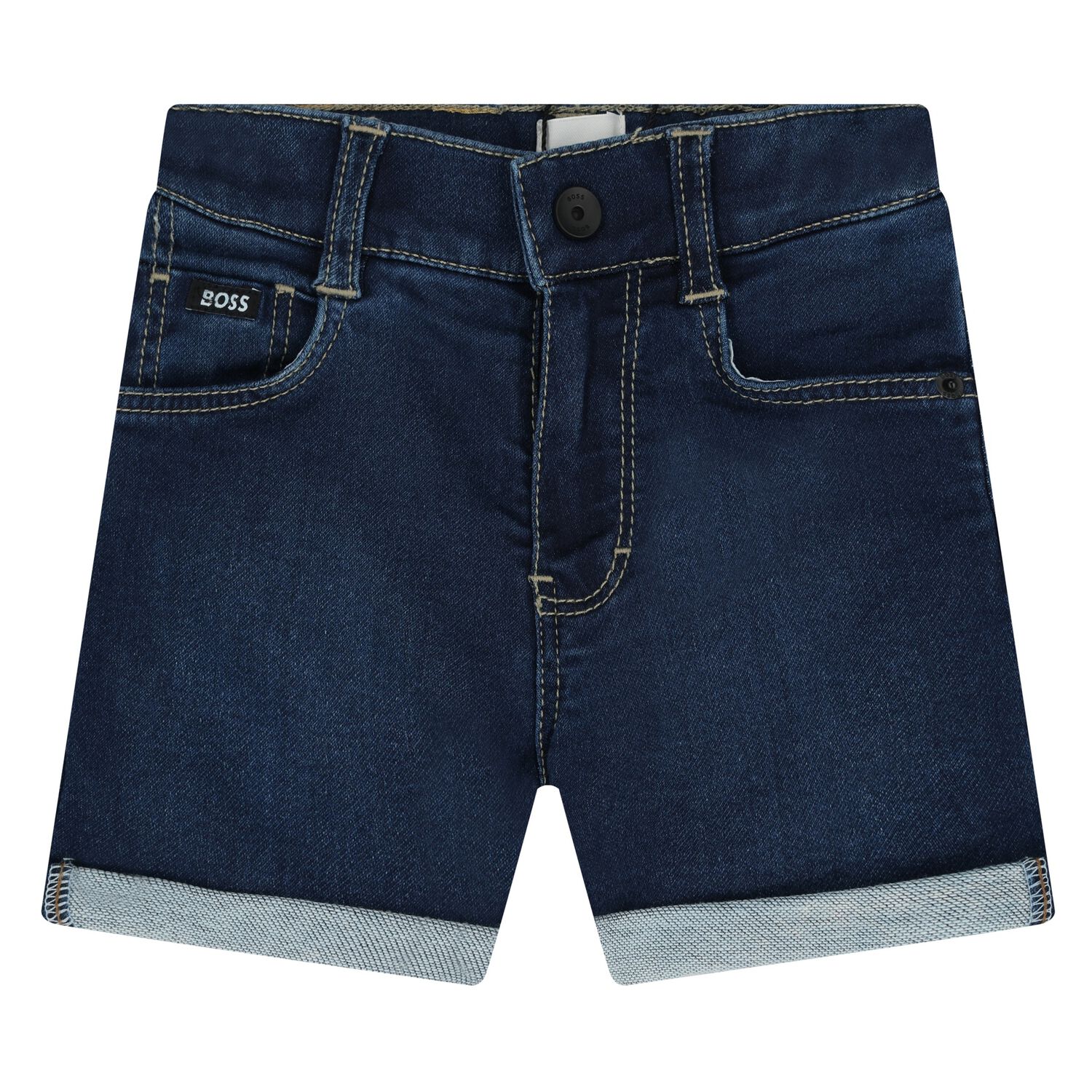 Younger Boys Blue Denim Shorts, 1, hi-res