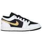 Black, White & Gold Air Jordan 1 Low Trainers, 3, hi-res
