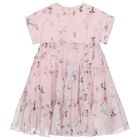 Girls Pink Floral Chiffon Tiered Dress, 1, hi-res