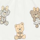 فستان بنات قطن بطبعة تيدي بير باللون الأبيض , 1, hi-res