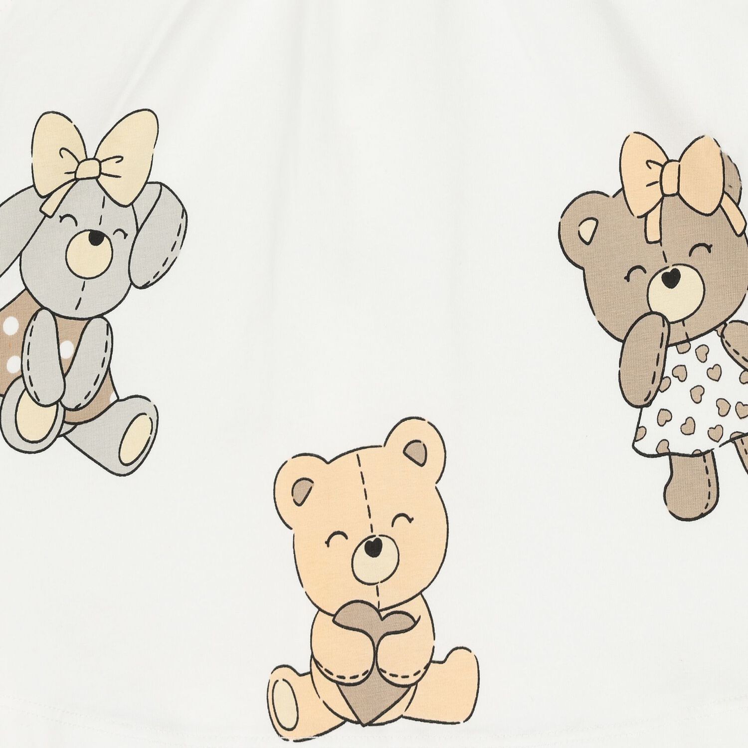 فستان بنات قطن بطبعة تيدي بير باللون الأبيض , 1, hi-res image number null