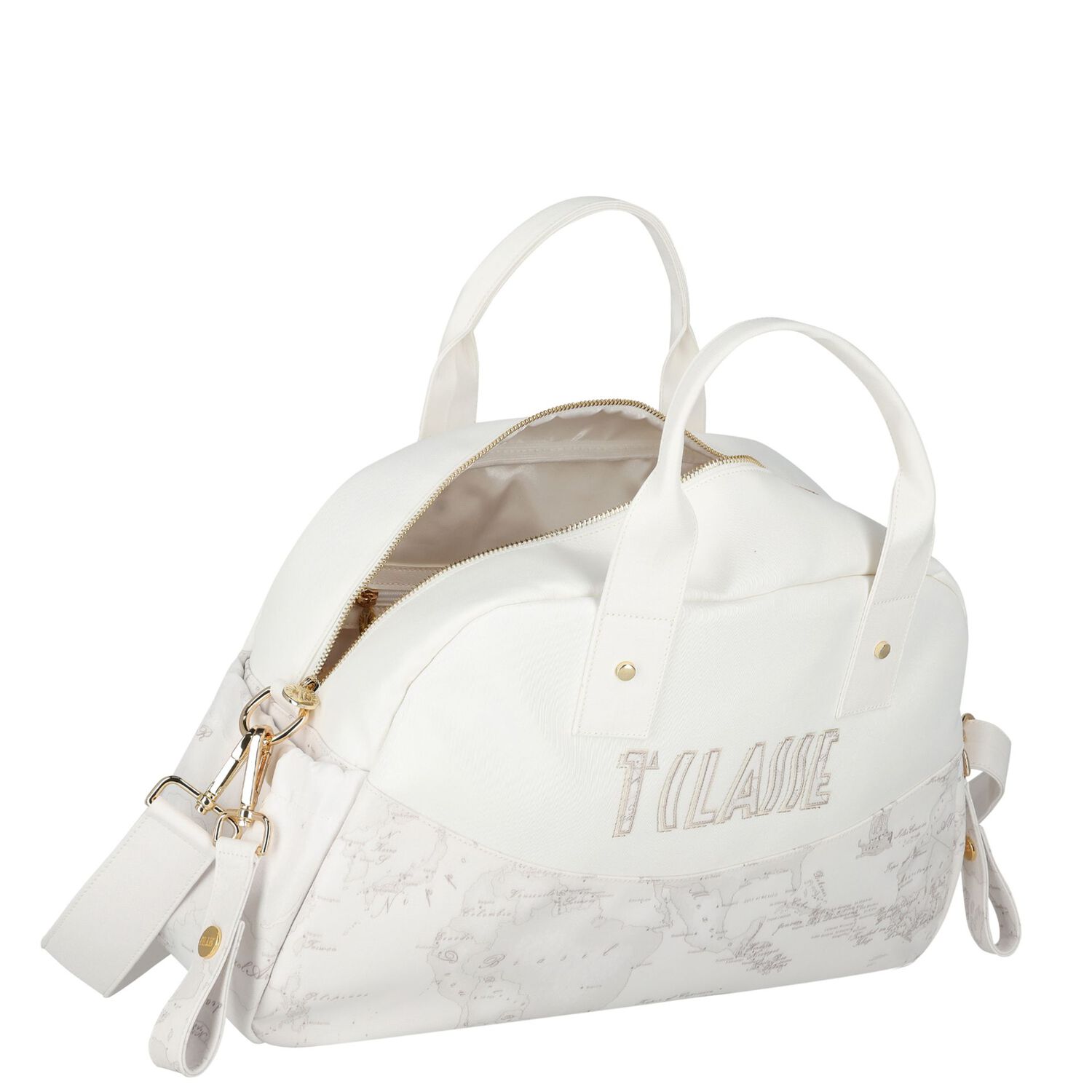White Geo Map Baby Changing Bag , 2, hi-res