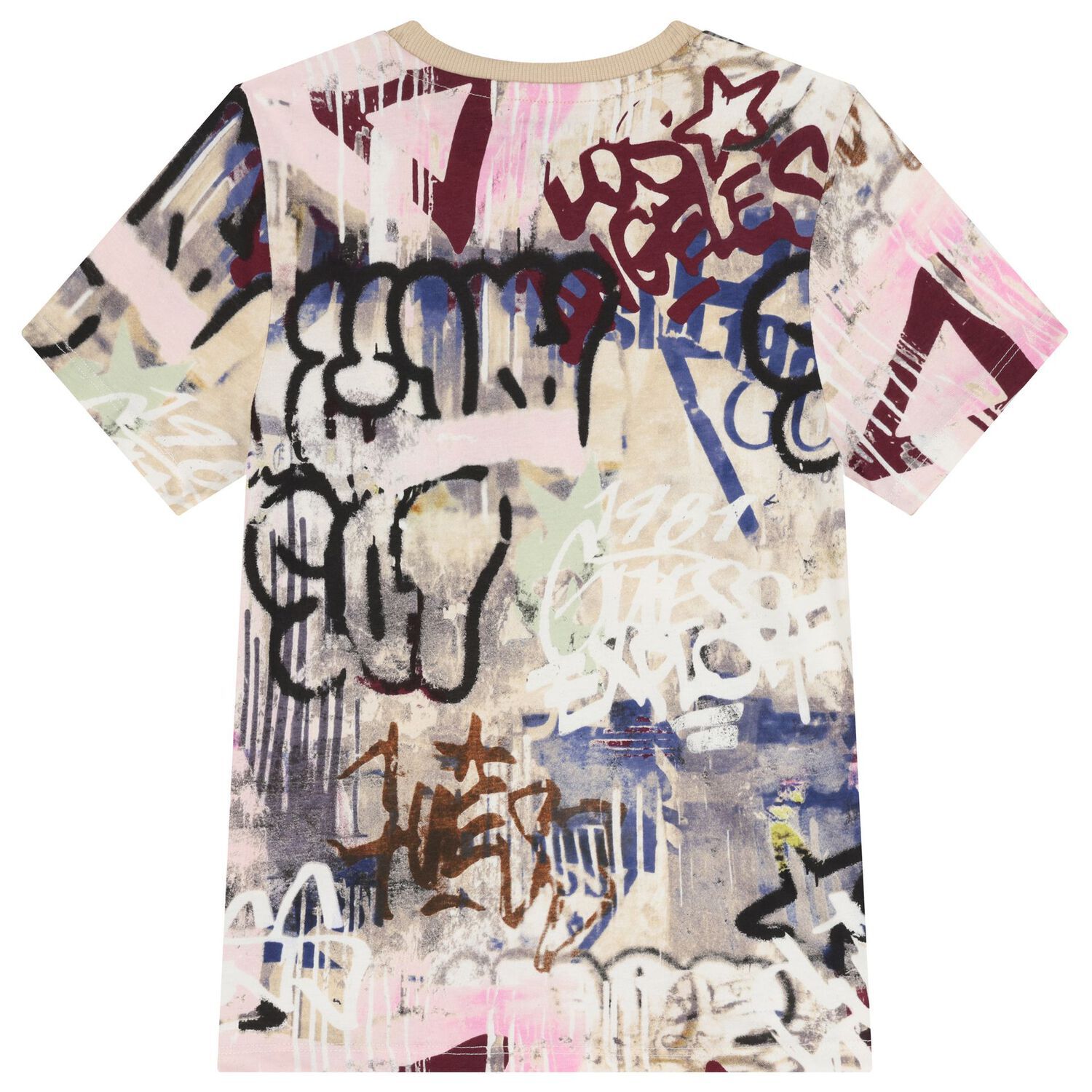 Boys Beige Logo T-Shirt, 1, hi-res