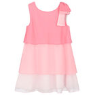 Girls Pink Chiffon Dress, 1, hi-res