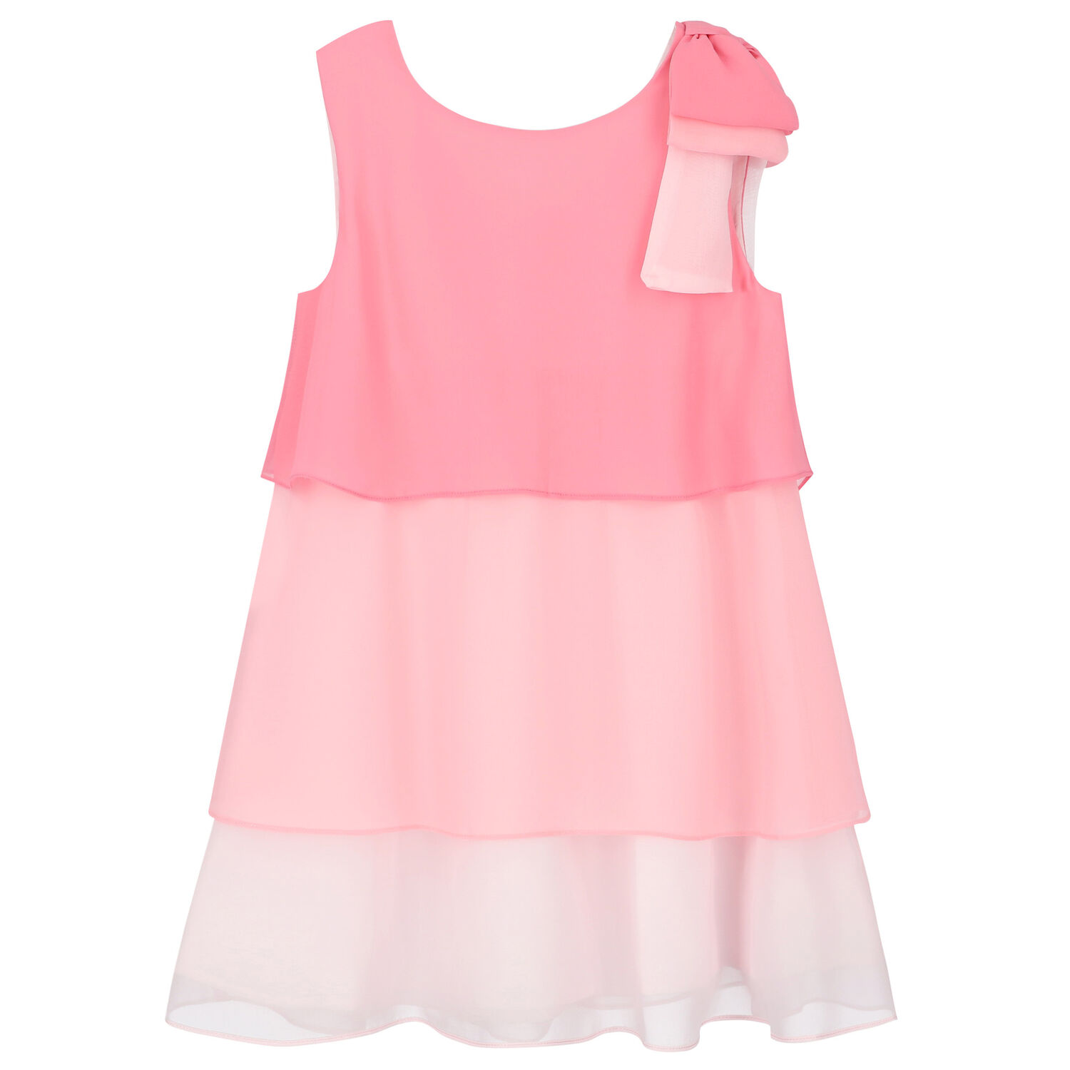 Girls Pink Chiffon Dress, 1, hi-res