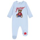Baby Boys Blue Teddy Bear Babygrow, 3, hi-res