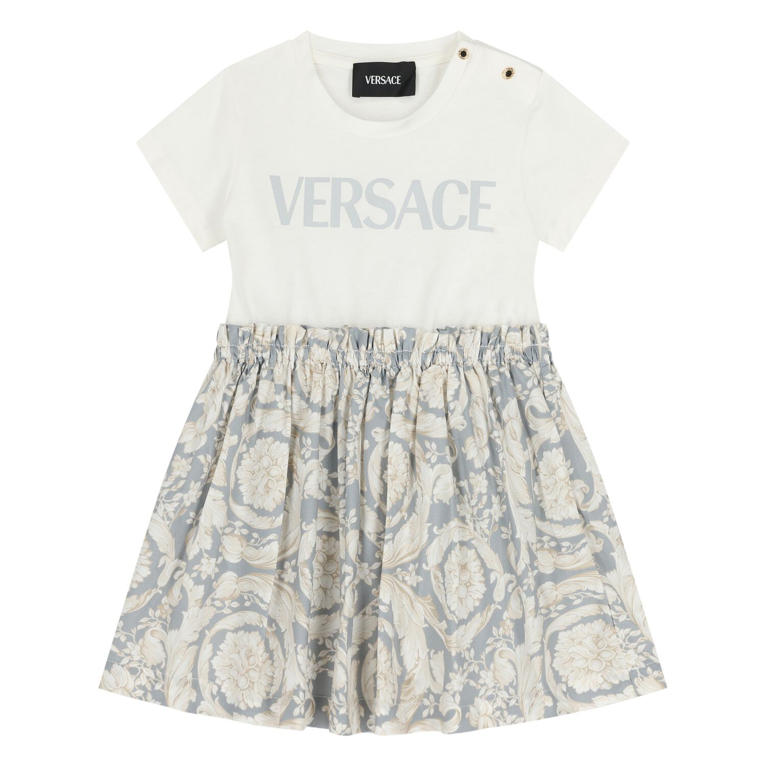 فستان أبيض ووردي وأسود للفتيات الصغيرات, 1, hi-res