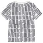 تيشيرت أولاد بالشعار باللون الأبيض و الأسود, 1, hi-res