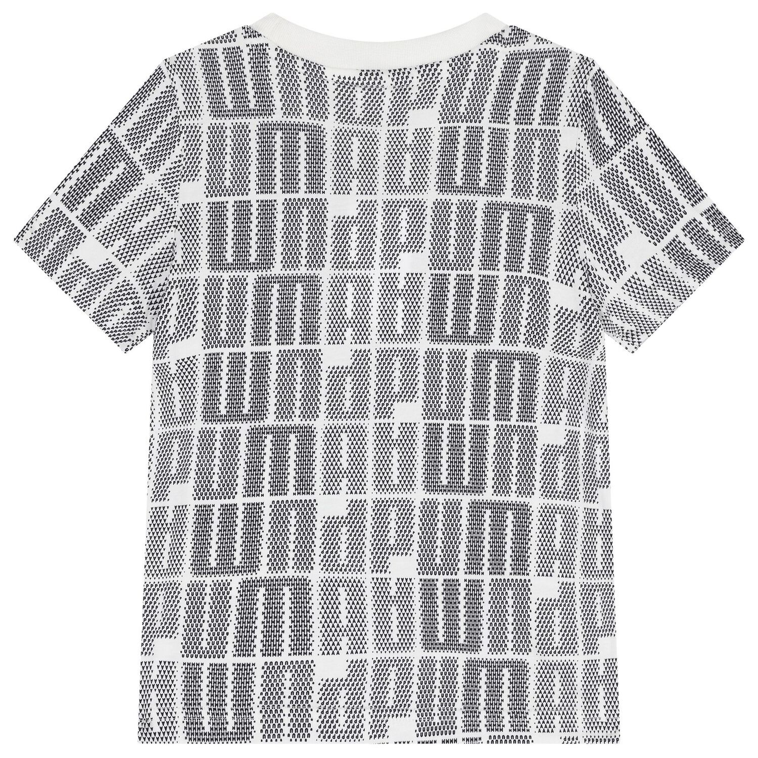 تيشيرت أولاد بالشعار باللون الأبيض و الأسود, 1, hi-res image number null