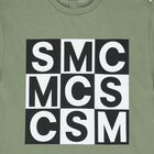 تيشيرت أولاد بالشعار باللون الأخضر, 1, hi-res