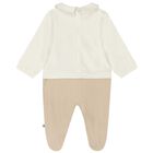 Ivory & Beige Horse & Logo Babygrow, 1, hi-res