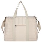 Beige Teddy Bear Logo Quilted Baby Changing Bag, 1, hi-res