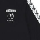 فستان بنات بالشعار باللون الأسود والأبيض, 1, hi-res