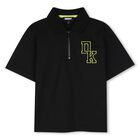 Boys Black Logo Polo Shirt, 1, hi-res