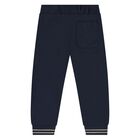 Younger Boys Navy Blue & Beige Tiger Tracksuit Set ( 3 Piece ), 2, hi-res