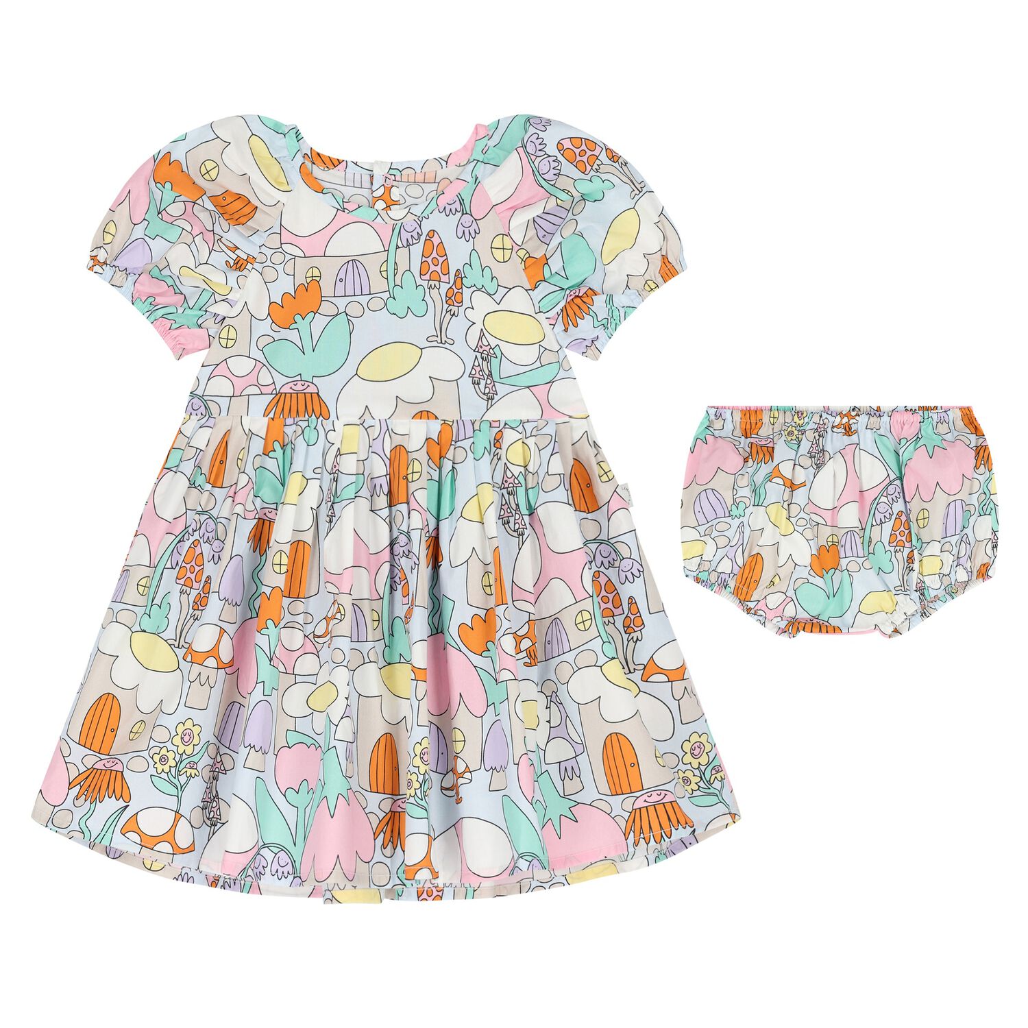 فستان بنات بالشعار متعدد الألوان, 1, hi-res image number null