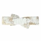 Baby Girls White & Beige Geo Map Bow Headband, 1, hi-res