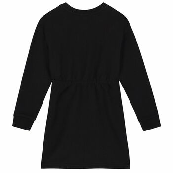 Girls Black Logo Sweatshirt Dress
