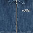 فستان بنات من الدينيم بالشعار باللون الازرق , 1, hi-res