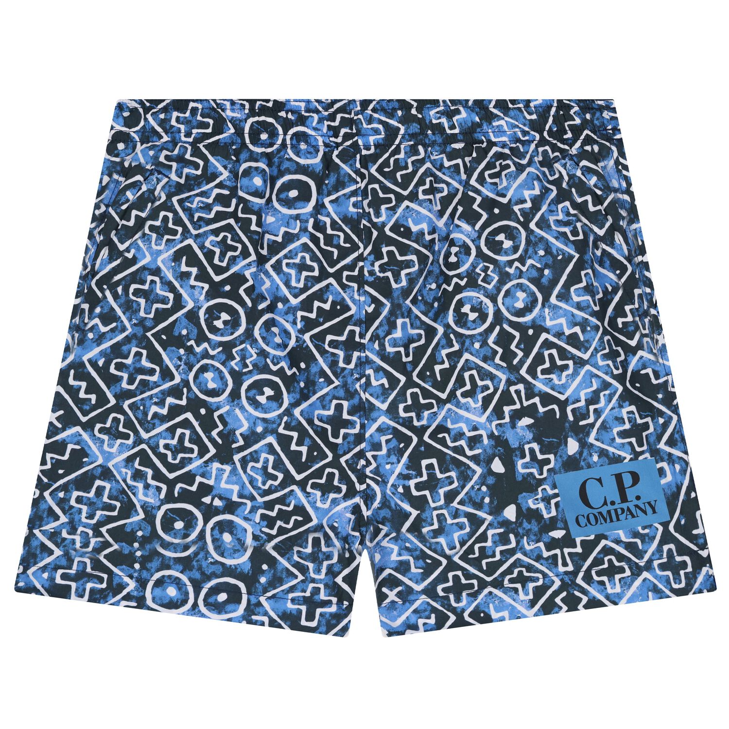 Boys Blue Logo Swim Shorts, 1, hi-res