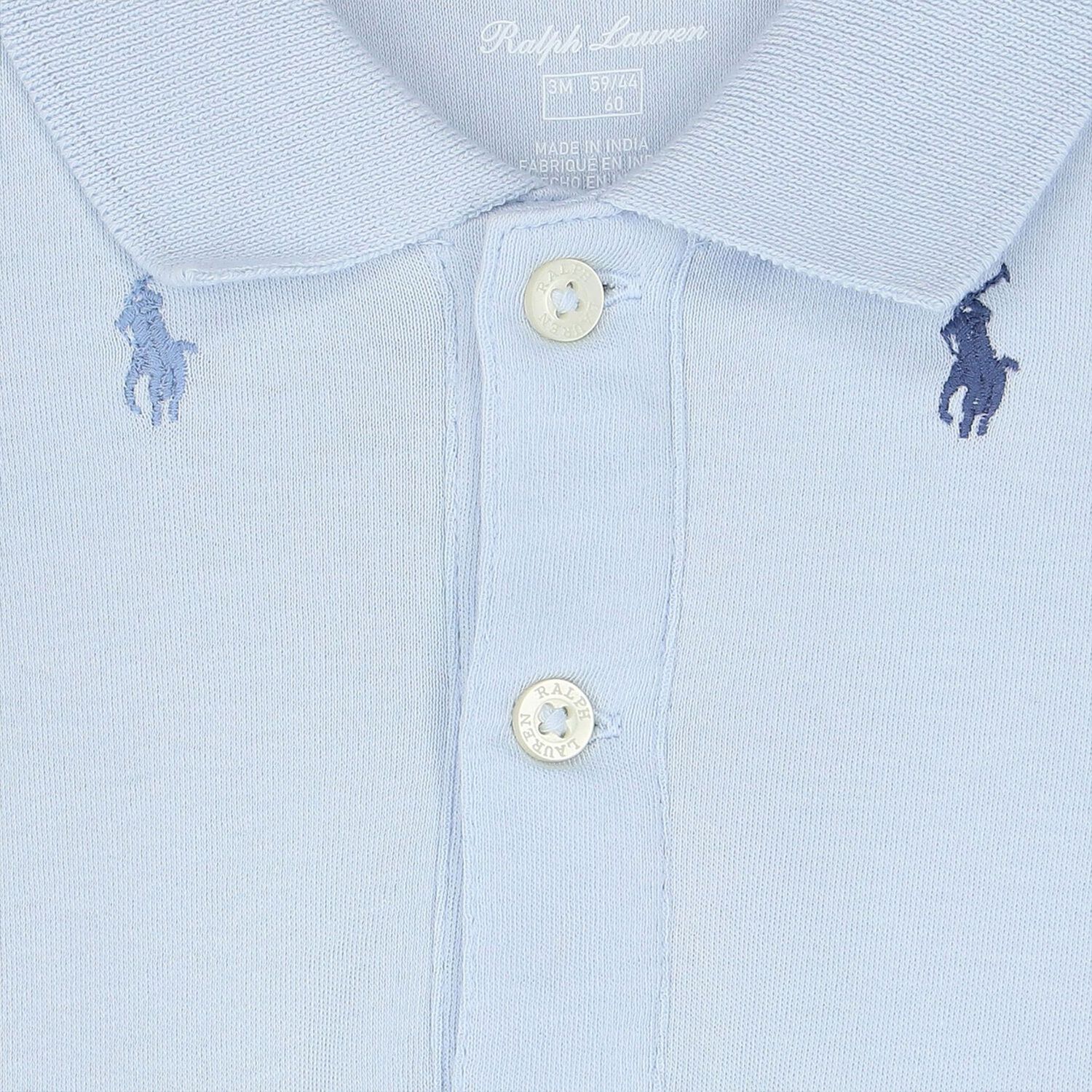 Baby Boys Blue Logo Romper, 1, hi-res