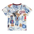 Baby Boys White & Burgundy Logo Shorts Set, 2, hi-res