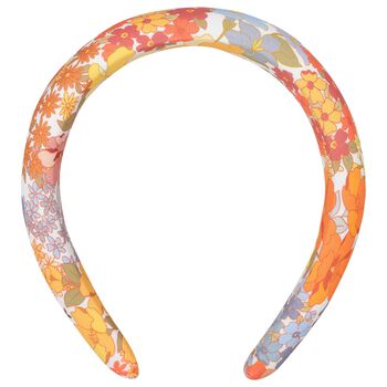 Girls Orange Floral Headband