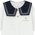 بدلة أطفال بيضاء وزرقاء داكنة بشعار, 1, hi-res