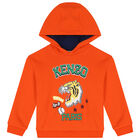Boys Orange Varsity Tiger Hooded Top, 2, hi-res