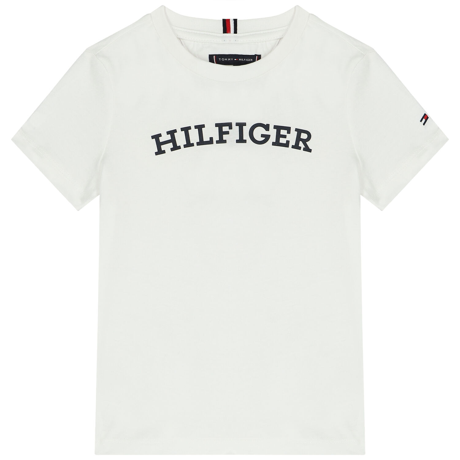 تيشيرت أولاد بالشعار باللون الابيض, 3, hi-res