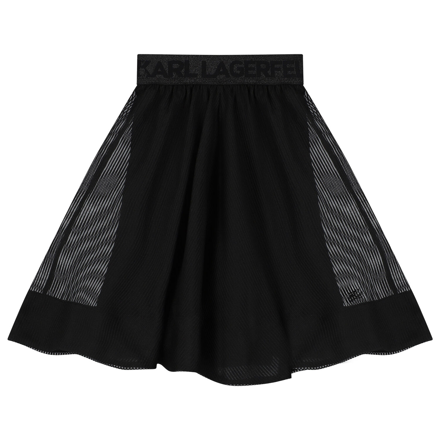 Girls Black Logo Organza Skirt, 1, hi-res image number null