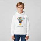 Boys White Logo Polo Bear Hooded Top, 1, hi-res