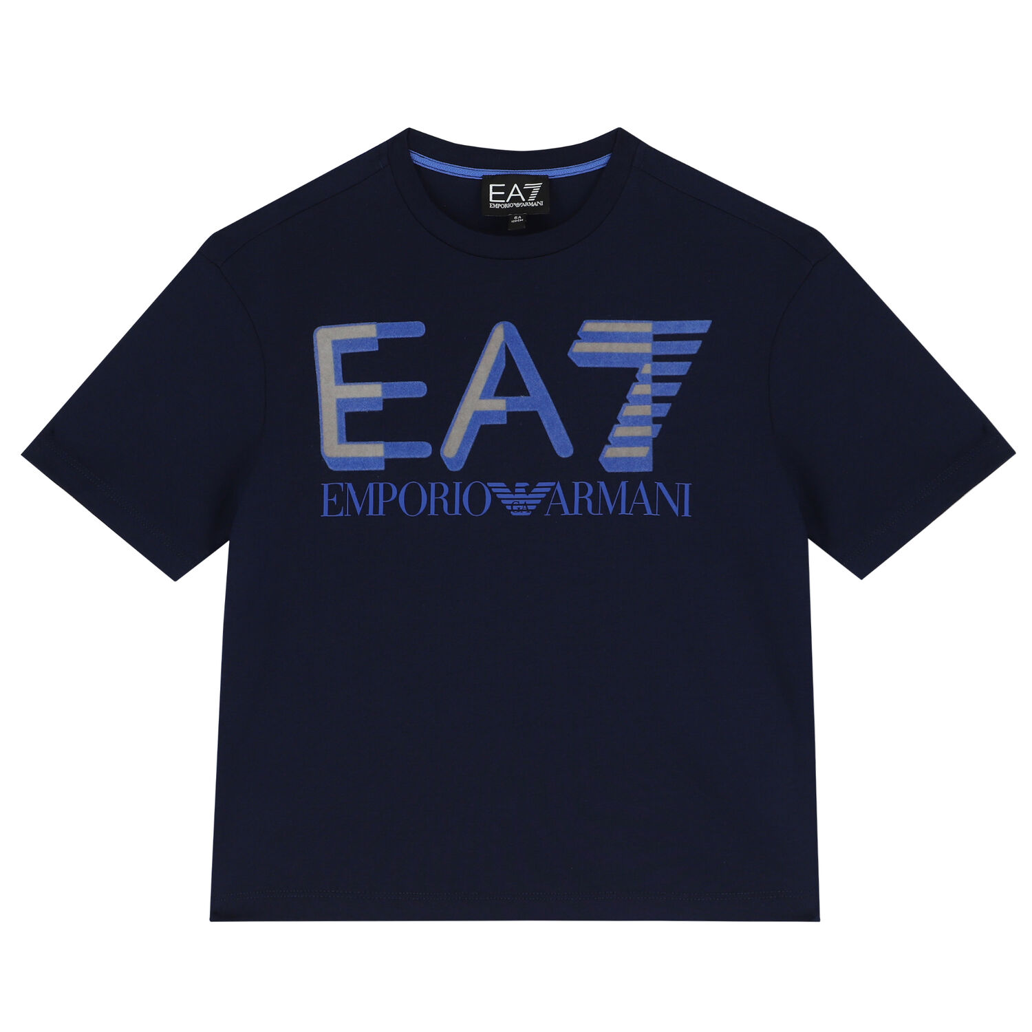 تيشيرت أولاد بالشعار باللون الكحلى, 2, hi-res