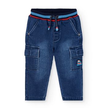 بنطال رياضي دنيم باللون الأزرق للأولاد