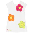 فستان ابيض بطابعة زهور للبنات, 1, hi-res