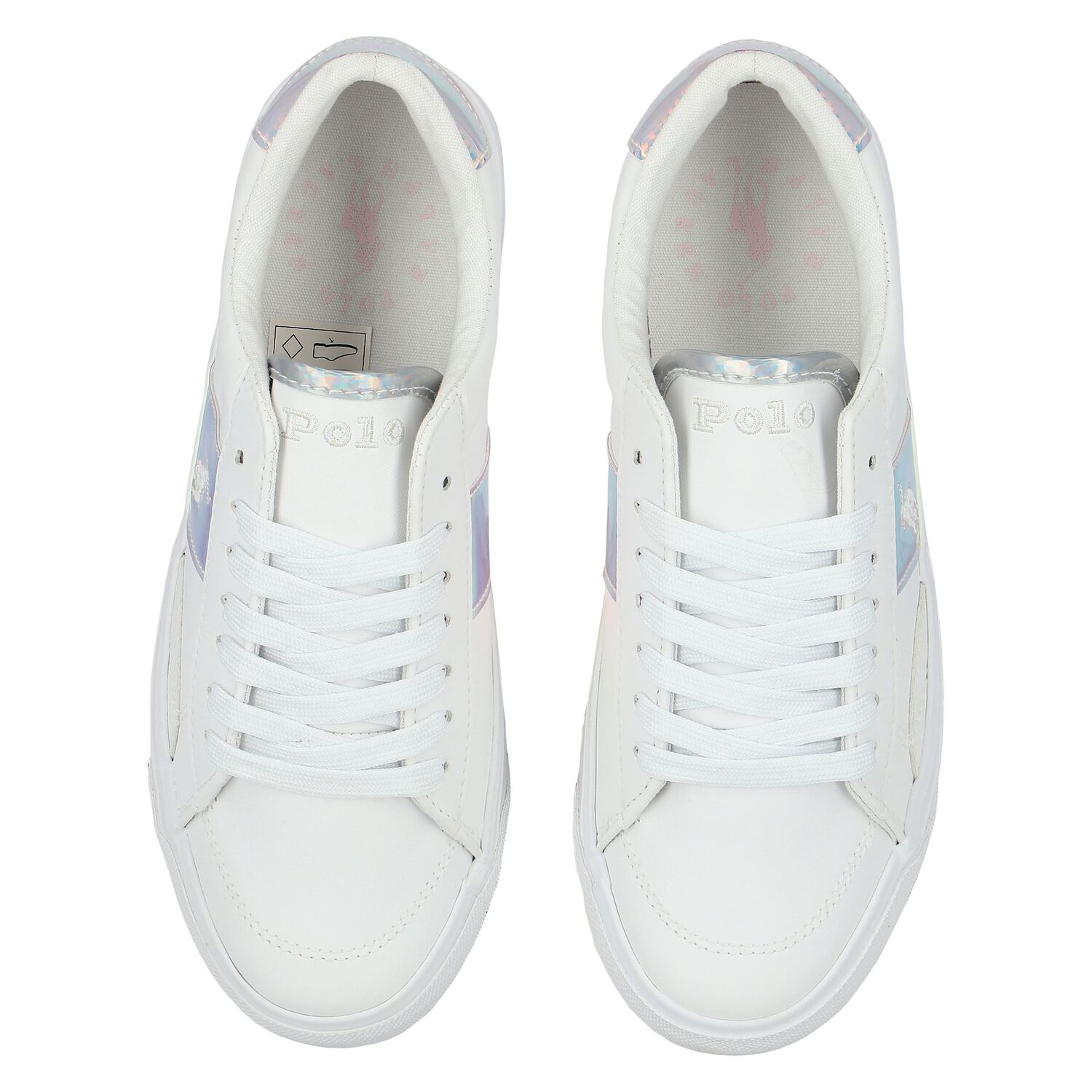 Girls White Logo Trainers, 1, hi-res