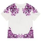 Girls White & Purple Majolica T-Shirt, 1, hi-res