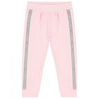 Girls Pink & White Logo Tracksuit Set, 1, hi-res
