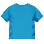 طقم أولاد شورت بالشعار باللون الأزرق, 2, hi-res