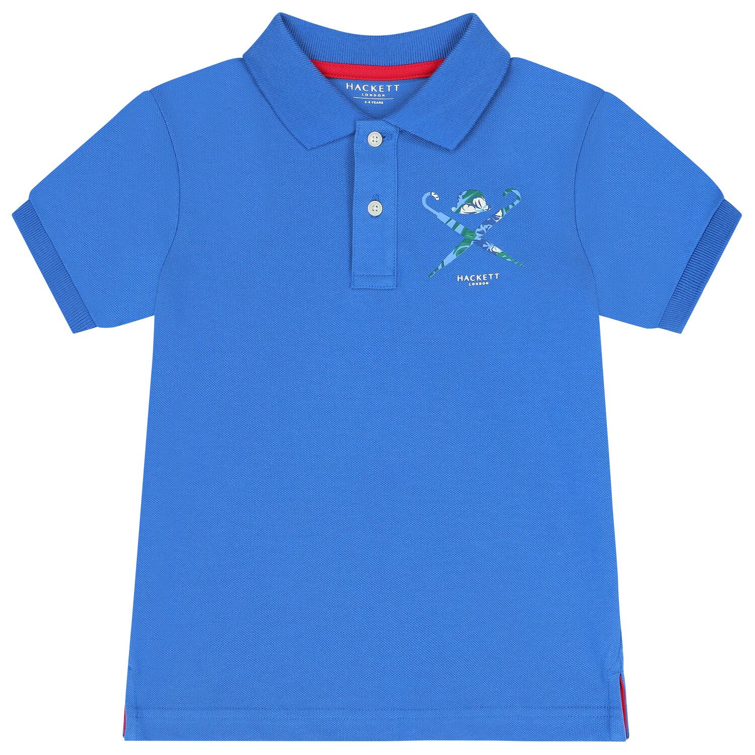 تيشيرت بولو بالشعار باللون الازرق , 2, hi-res