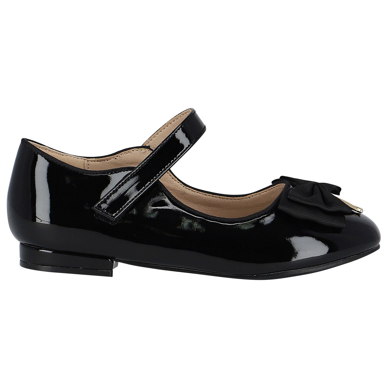 حذاء  بنات باليرينا بفيونكة باللون الاسود , 2, hi-res