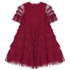 Girls Burgundy Ruffle Tulle Dress, 1, hi-res