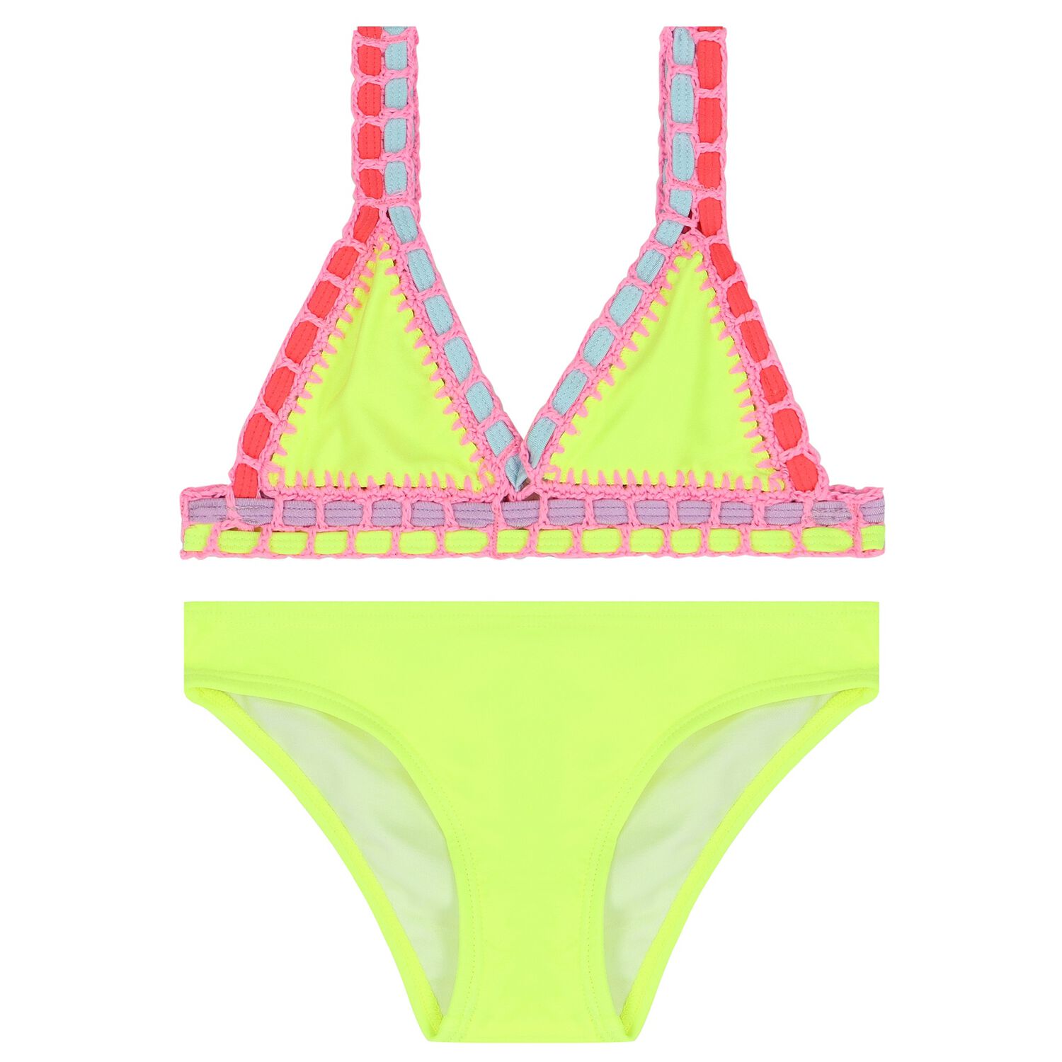 Girls Neon Yellow Bikini, 1, hi-res