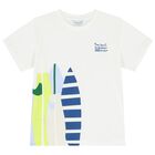 Boys White & Green Surf Board Shorts Set, 3, hi-res